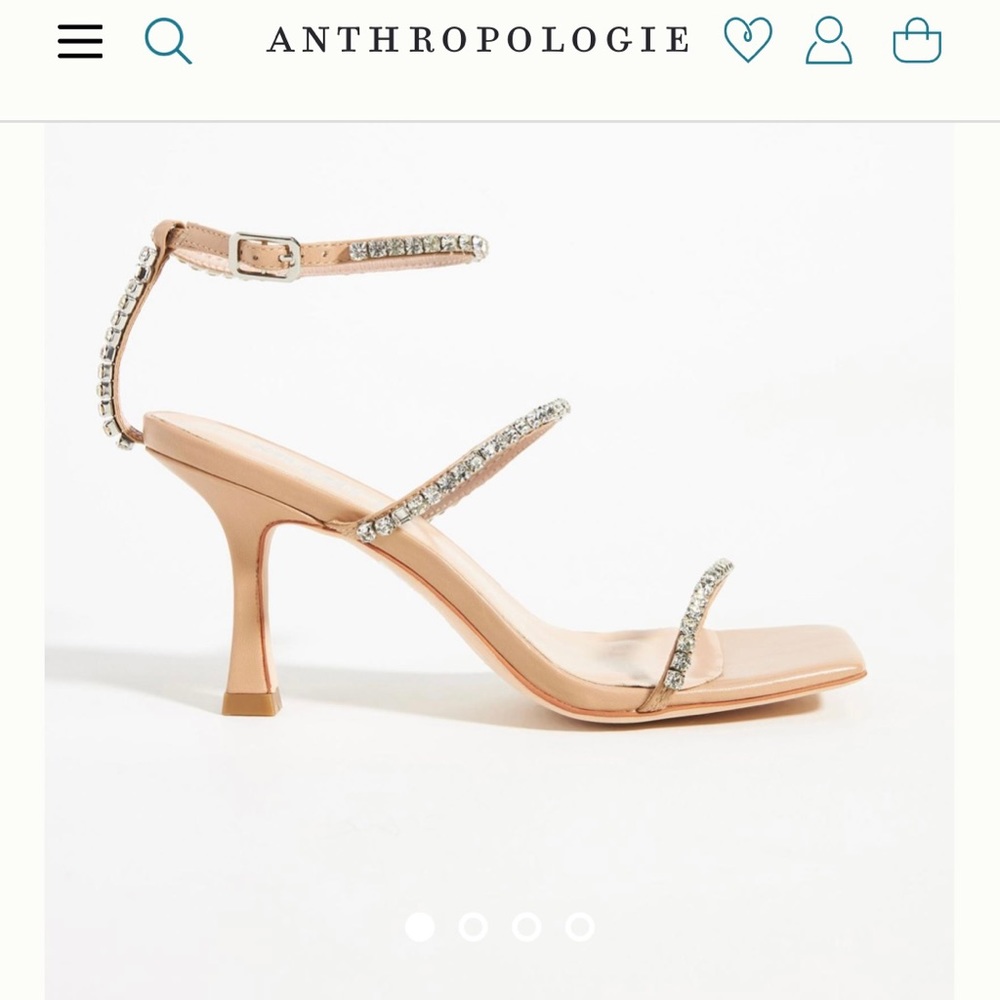 Anthropologie - Brand new -leather and rhinestone -heels